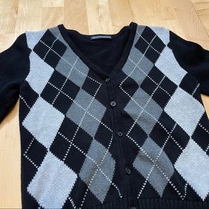 Brandy Melville Argyle Black Cardigan